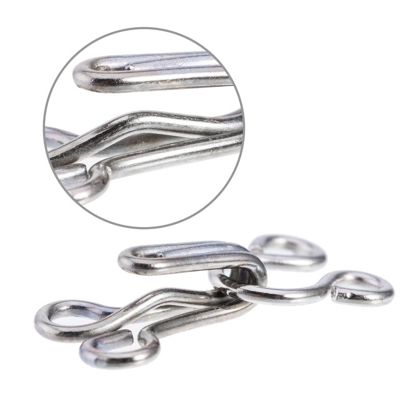 Bememo 50 Set Sewing Hooks and Eyes Closure for Bra and Clothing, 3 Sizes (Silver and Black) - Image 3